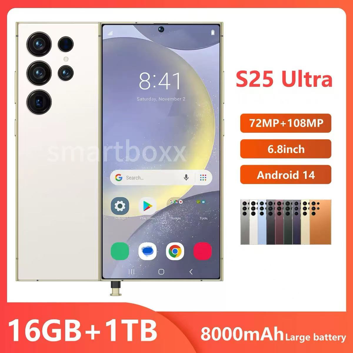 S25 Ultra Cellphones 4G 5G 7.3inch Smartphone Dual SIM Cell Phone 7800mAh Android 14 Global Version Mobile Phones
