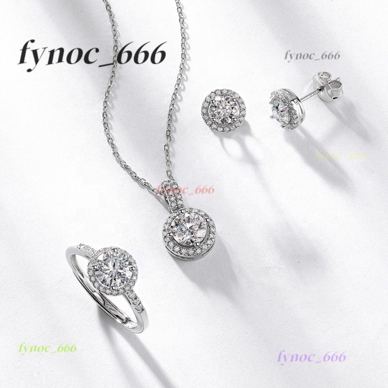 Fine Jewelry Sterling Silver Round Cut Diamond Earrings White Gold Color Moissanite Diamond Stud Earrings for Women