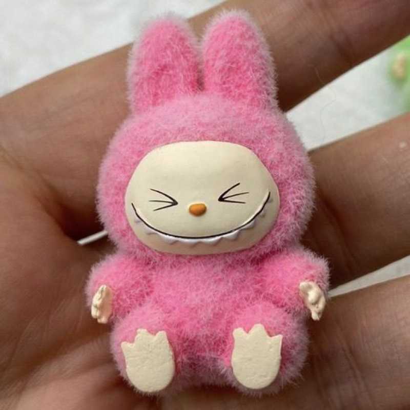 New Labubu Keychain Cartoon Creative 3D Doll Student Backpack Pendant Car Keychain Male Female Trend Gift M250419