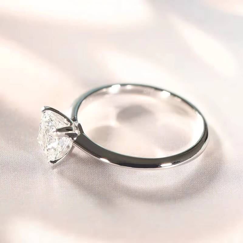 Solitaire 3CT Princess Cut Moissanite 14K White Solid Gold Rings Wedding Engagement Men Women Jewelry