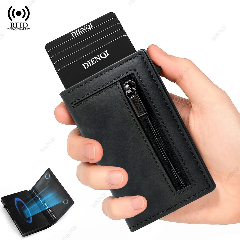 RFID Blocking Card Holder Men Wallets Money Bag Metal Credit Cardholder Aluminium Slim Thin Smart Minimalistic Wallets250901ww - view 4