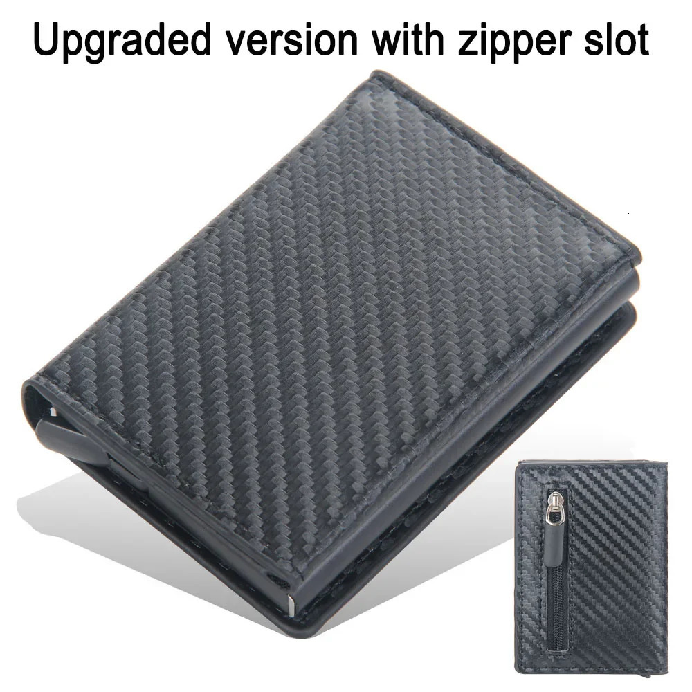 2024 Magnet Anti Rfid Blocking ID Credit Card Holder Case for Men Leather ID Bank Wallets with Magnetic Buckle Closer Cardholder250901