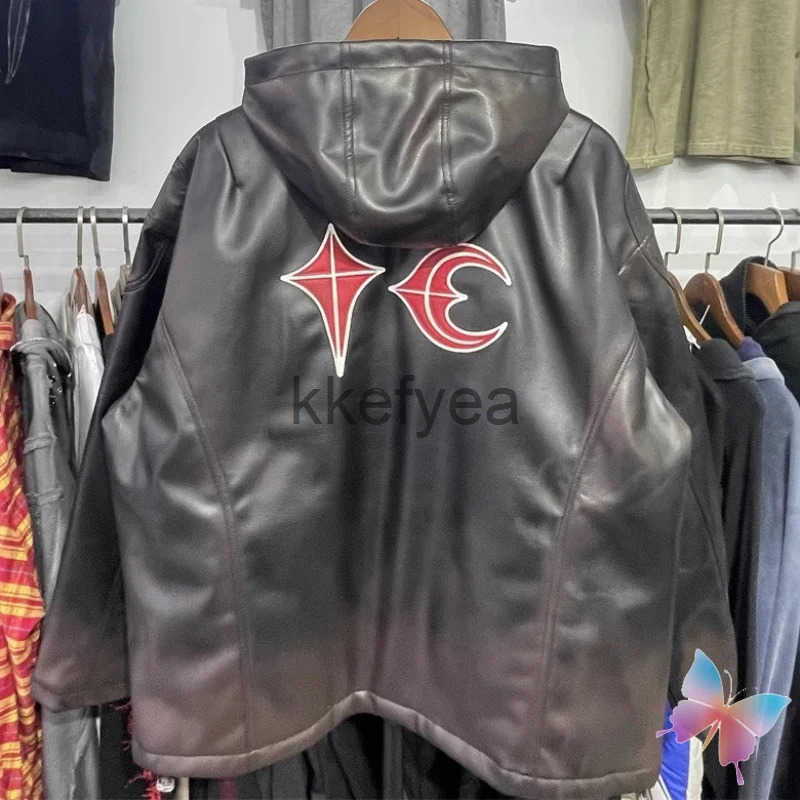 Real Photos 25ss Thug Club Jackets Colorful Spray Painted Black Thick Warm Casual Stars Moon Metal Zipper Coats Men Women J250901