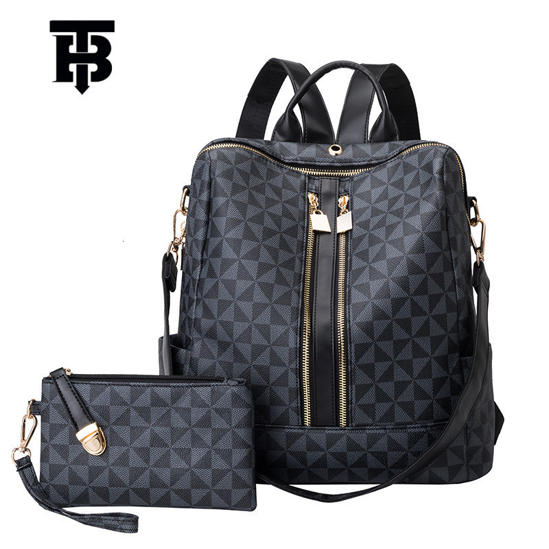 TB BHULAMTE Designer Fashion Printed Backpack Luxury Women's Bag New 2025 Korean Version Large Capacity Retro Anti-theft Backpack Multi-functiona