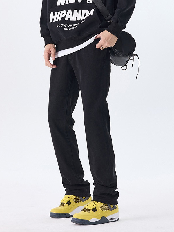 High street American style small straight loose all-match jeans trousers