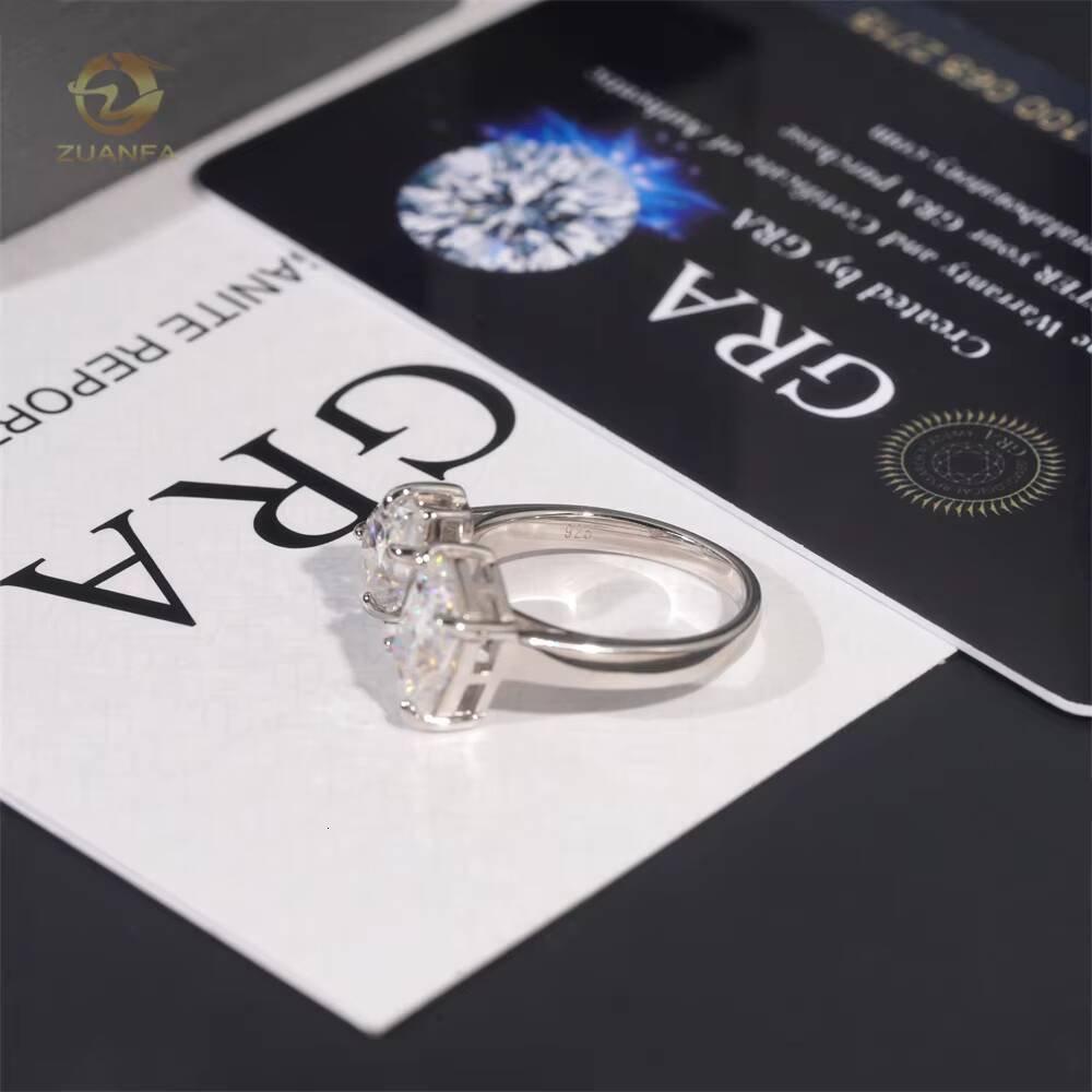 Instock Fancy Cut 925 Silver Women Engagement Ring Moissanite Diamond Iced Out Wedding Rings Radiant Hip Hop Ring Pass Tester