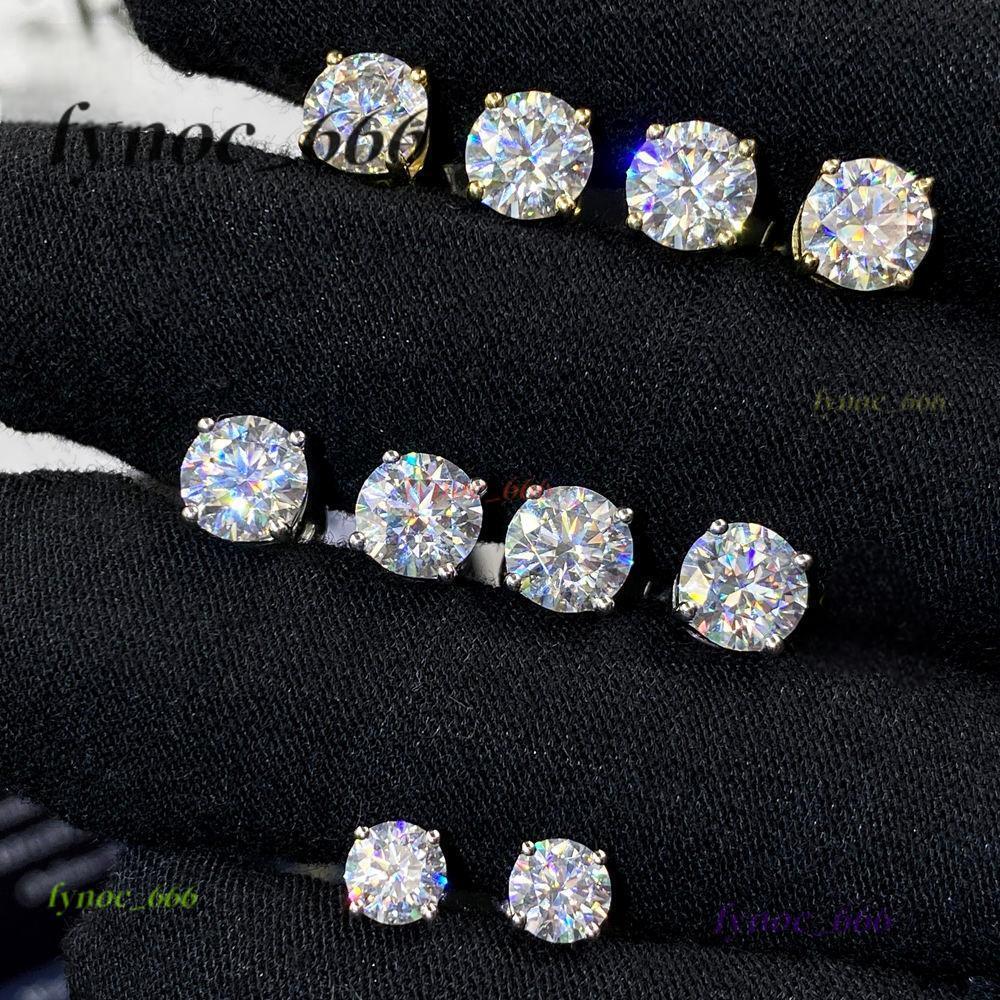 Jewelry round Brilliant Cut VVS GRA Certified Moissanite Diamond Sterling Silver Screw Back Stud Earrings