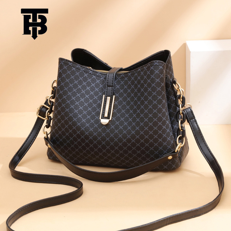 TB BHULAMTE Luxury Vintage Bucket Shaped Handbag Fashion Splicing Workplace Single Shoulder Crossbody Simple Large Capacity Mother Bag Free Shipping Z