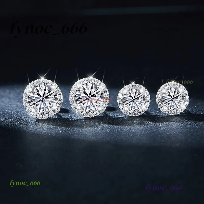 0.5ct 925 Sterling Silver round Moissanite Gemstone Earrings Elegant Stud Design for Women