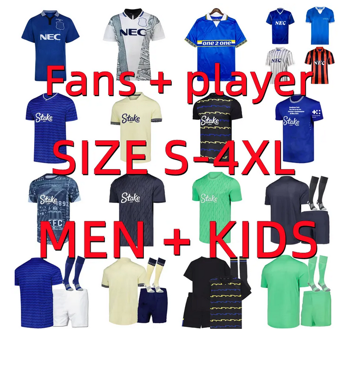 24 25 26 EVERTONES NDIAYE EFC Soccer Jerseys 2025 2026 Doucoure Calvert-Lewin Mykolenko Tarkowski McNeil Pickford IROEGBUNAM Football shirt Men Kids Player version
