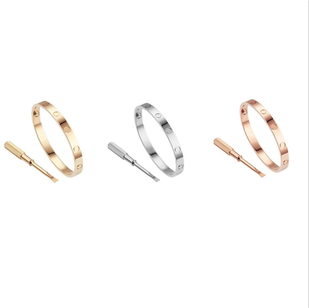 Fashion Love Bracelet Ladies Rose Gold Silver Lady Bangle Titanium Steel Screw Screwdriver Diamond Luxury Designer Jewelry Womens Mens Bracelets