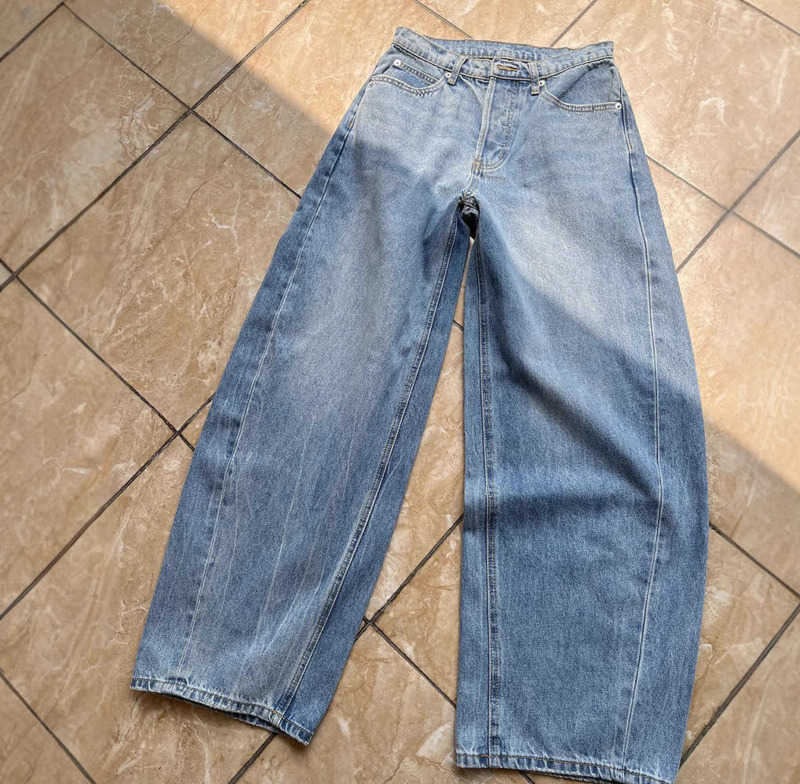 South Oil Quality 2025 Spring/Summer New Style Hot Diamond Medium High Waist Wide Leg Jeans Bent Knife Casual Floor Pants Women H25509