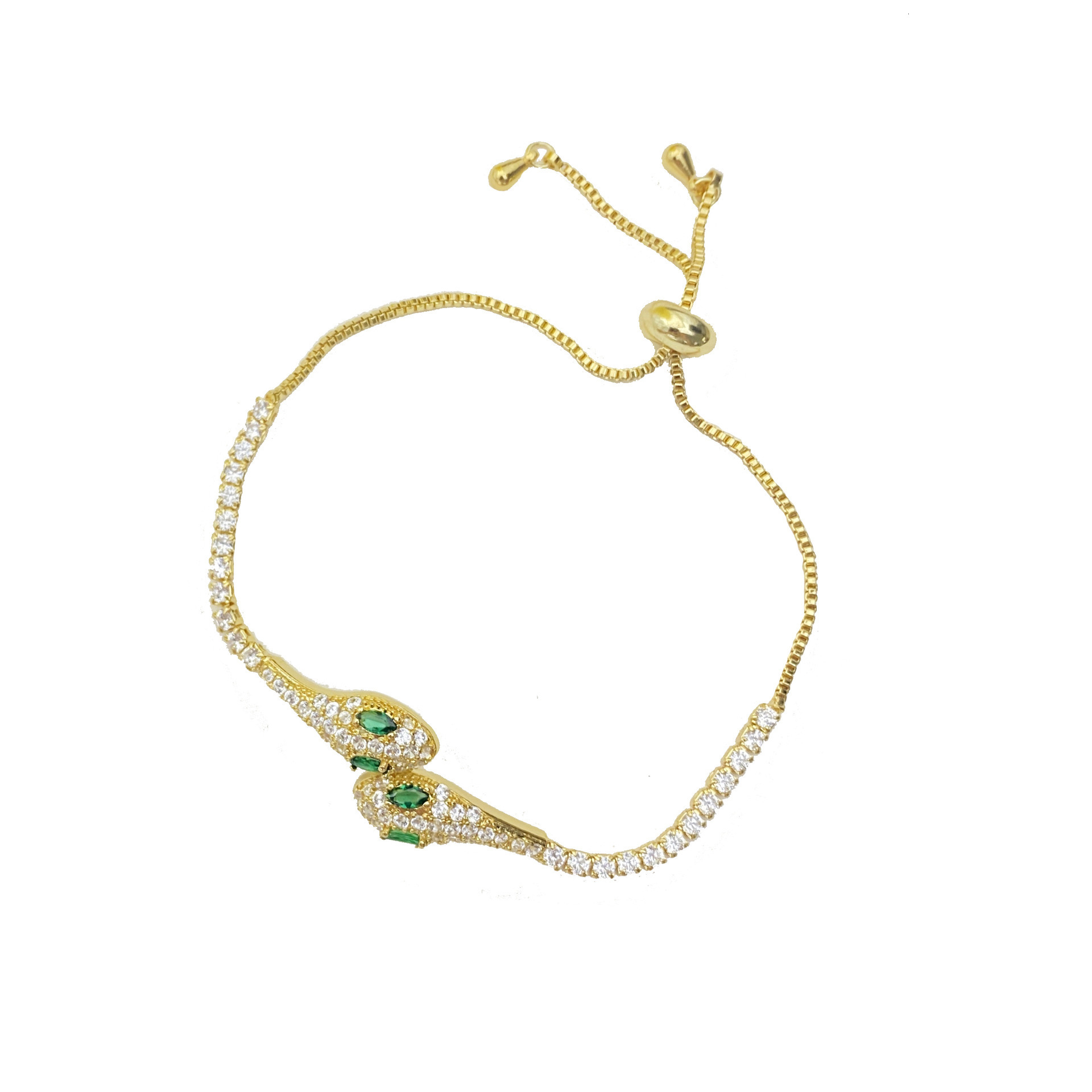 Luxury Brand Designer Jewelry New Green-Eyed Snake Light Luxury Bracelet Simple Exquisite Niche Style High-End Fashion Adjustable Bracelet For Women W
