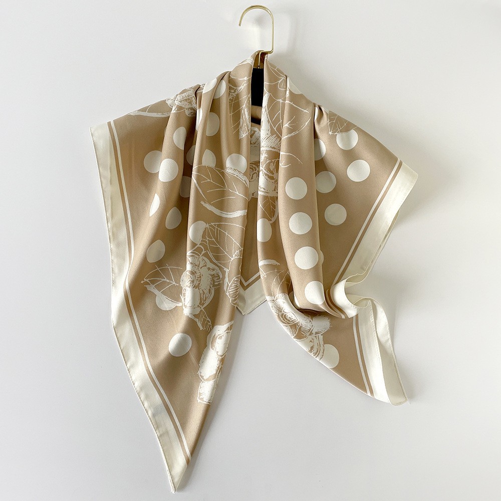 K1772 European and American striped silk scarf, versatile, light luxury sunscreen shawl, neck scarf