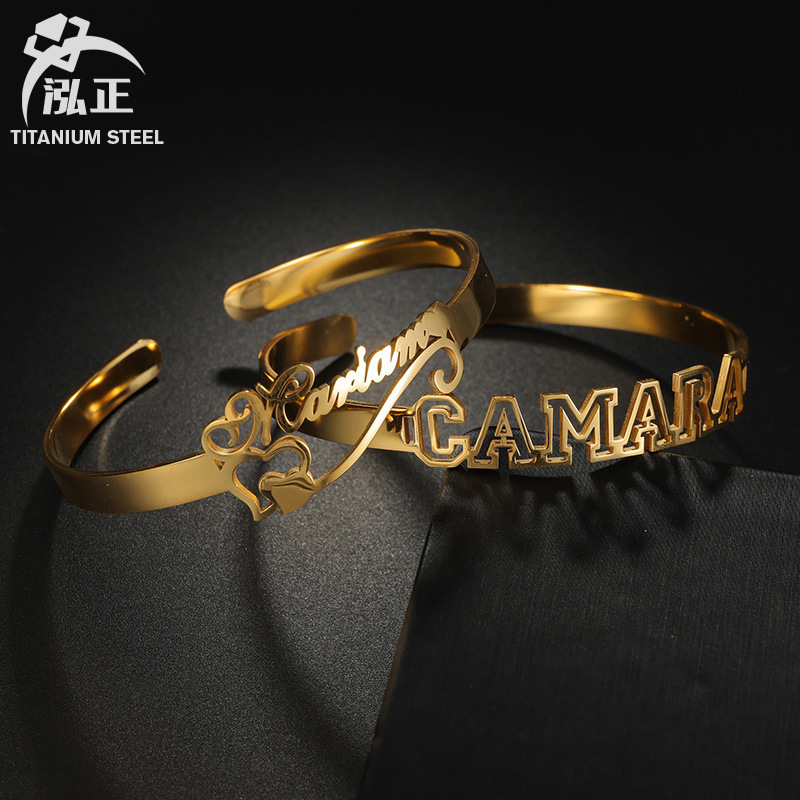 Name Bangle For Women Personalized Name Nameplate Bangles Bracelet Custom Name Bracelet Women CZ Stones DIY Bracelet Adjusted 250208