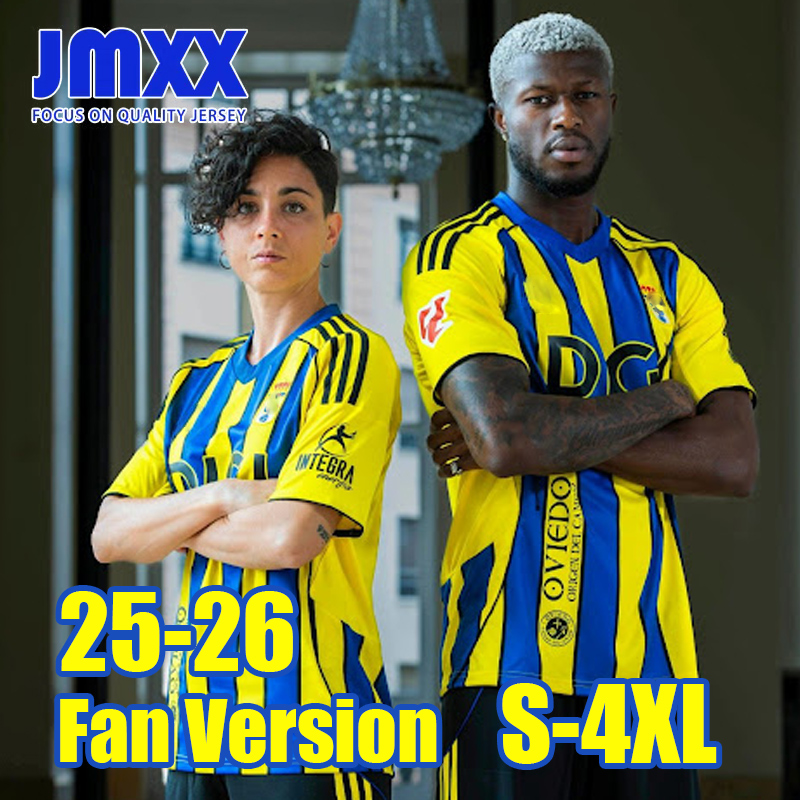 XXXL 4XL JMXX 25 26 Oviedo Soccer Jersey Home Away Third Pre Match Special Mens Uniforms Jerseys Man Football Man Shirt 2025 2026 Fan Version