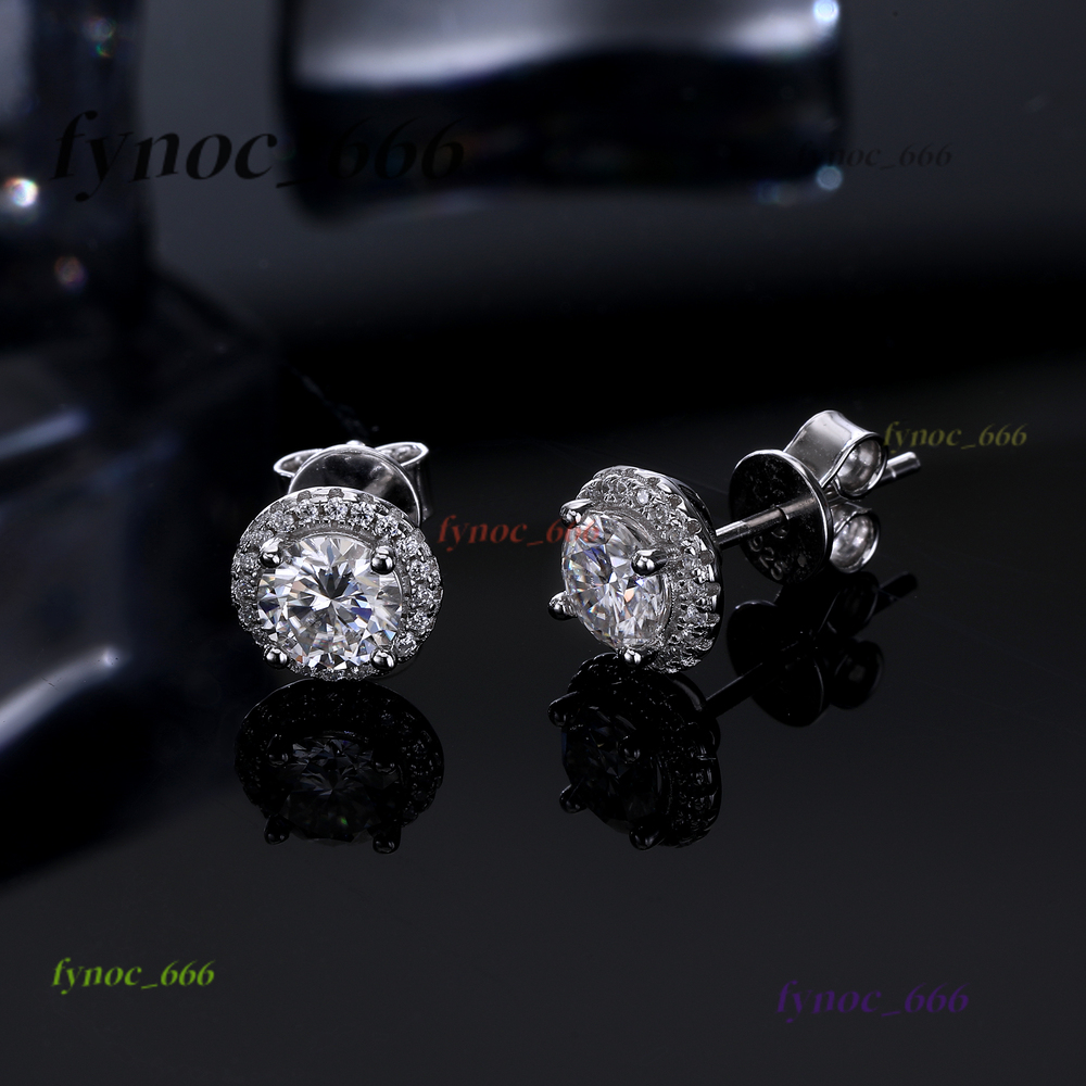0.5ct GRA Moissanite Diamond Jewelry Simple Round Shape Single Stone 925 Silver Stud Earrings Fine Jewelry