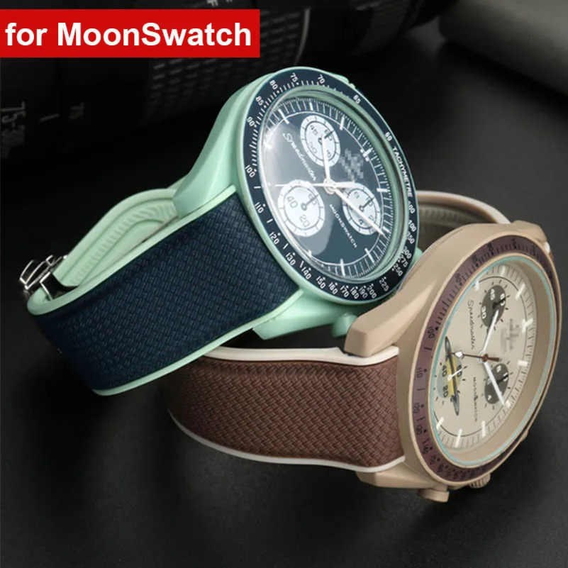 Curved End Strap 20mm for X Joint Moon Sport Silicone Rubber Folding Buckle Watch Band 300 250829