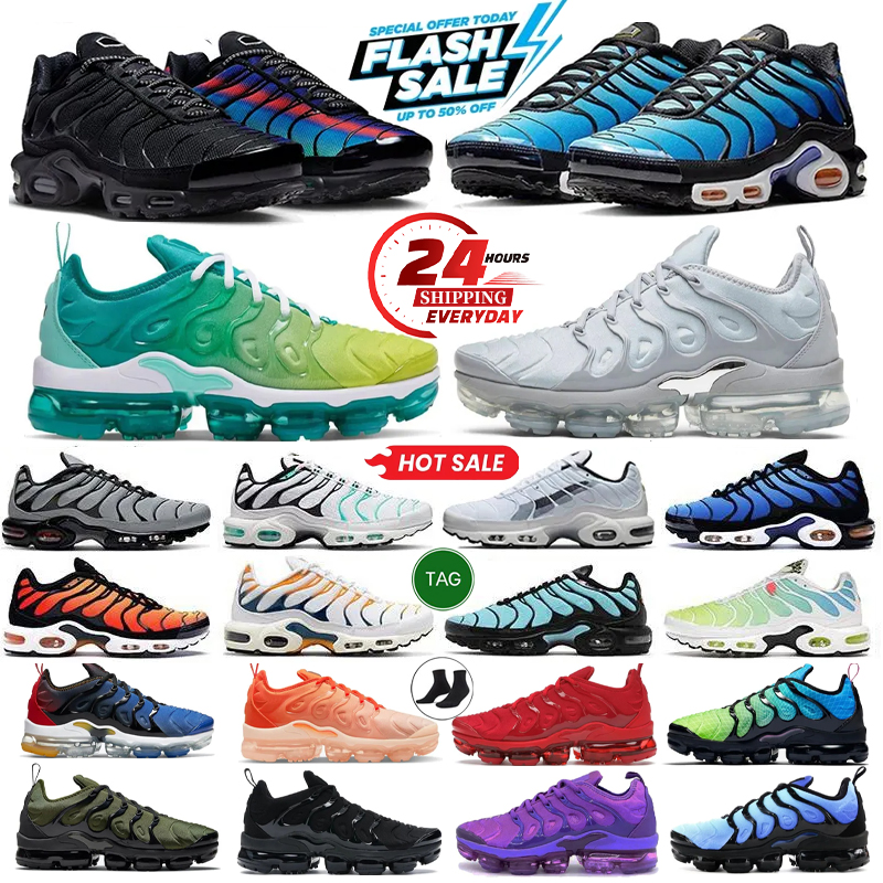 Designer Tn Tns Plus Running Shoes Tnss Men Women Tn Plus 3 Triple White Black Sky Blue Gradient Dusk Tennis Breathable Mens Trainers Outdoor Spo
