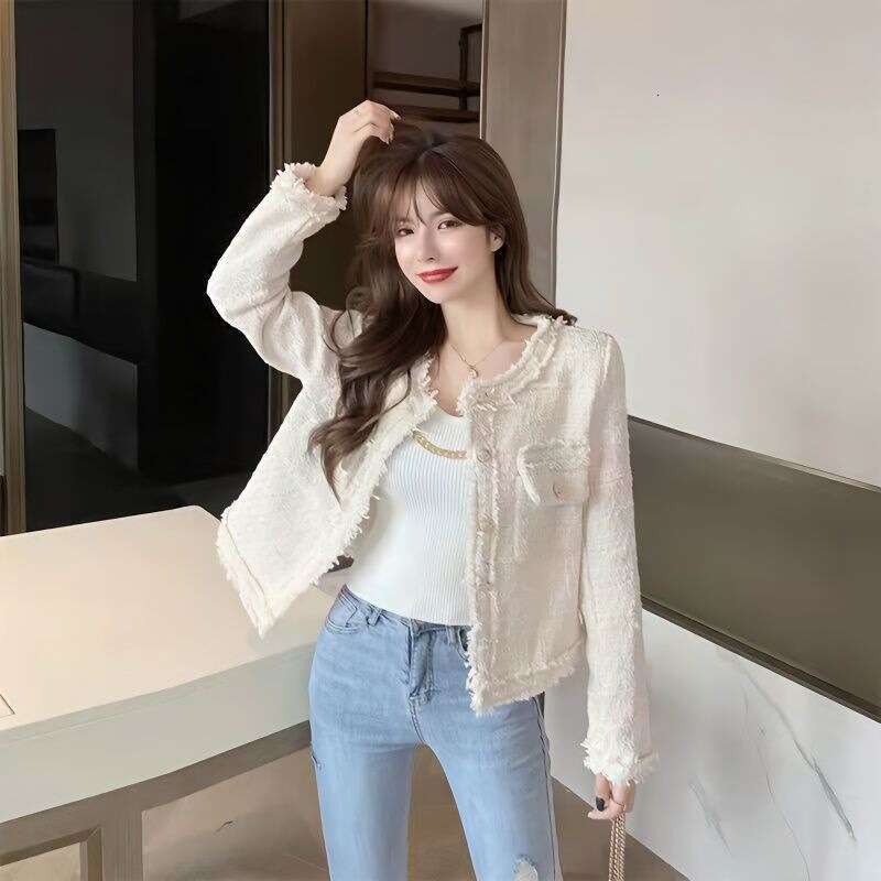 Elegant Socialite Little Chanel Style Tweed Short 2024 Women's Autumn Winter Korean Version Casual Versatile Jacket Top Trendy