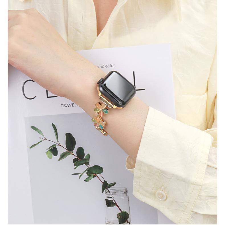 applewatchs8 strap apple watch SE/9 metal creative flower bracelet high-end women iwatch7/6 ddmythur