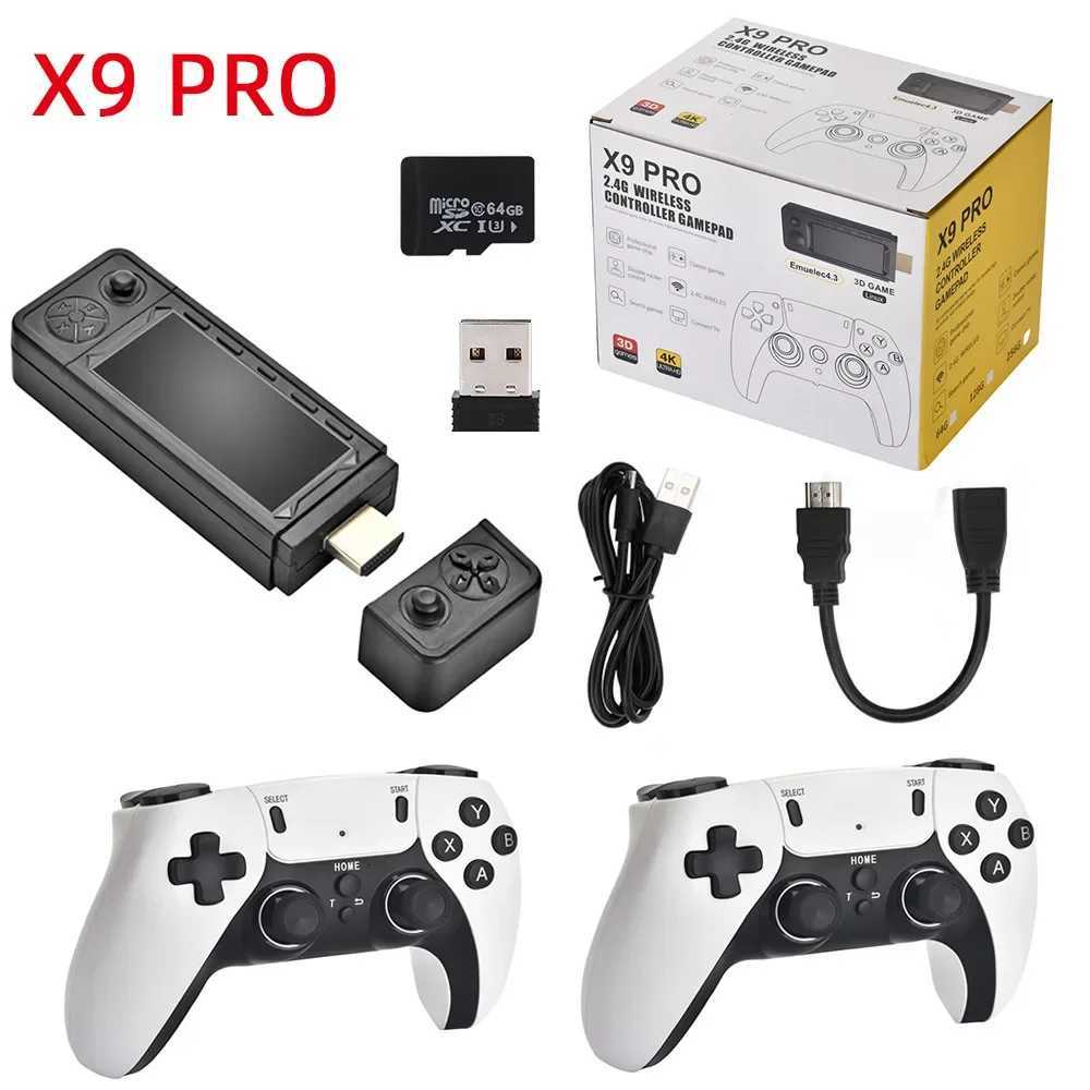Charge Controller X9 Pro Retro 4K 3D Game Stick TV HD Video Game Console 905X3 Chip 256G 60000 Games For PS1PSPSFCN64 D250901