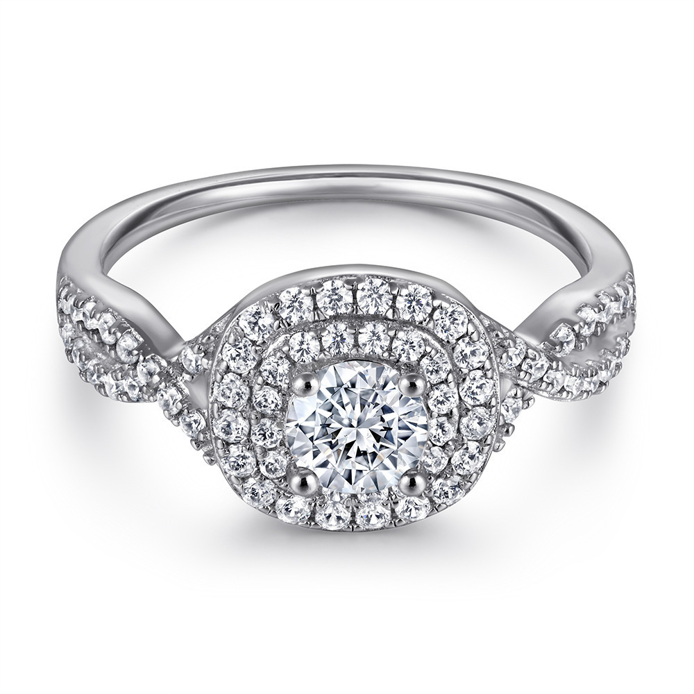 Wedding Rings IOGOU 3In1 3 0ct Cushion Bridal Ring Set For Women 925 Silver Fashion Engagement Sona Simulated Diamond 231130