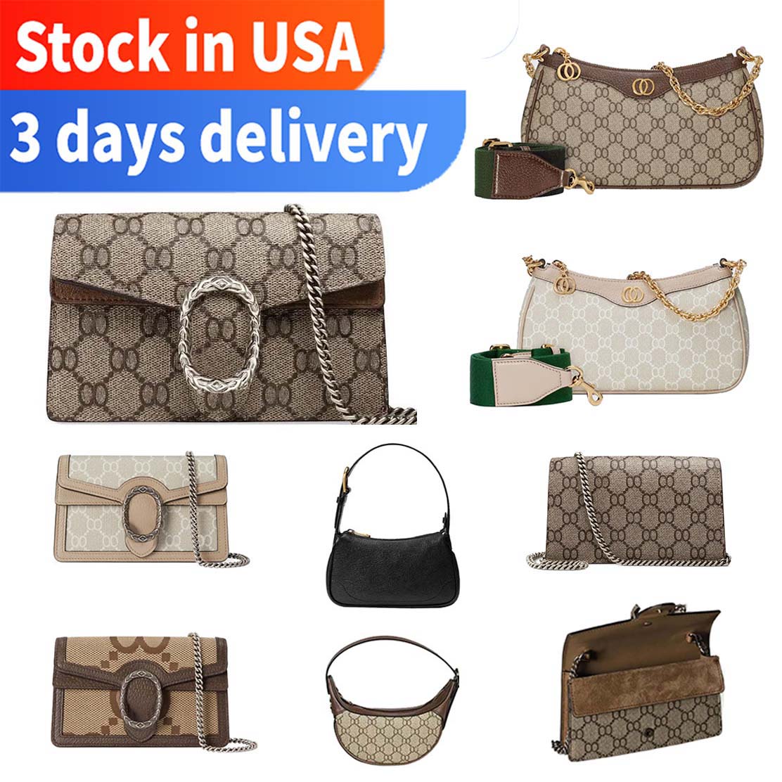 Designer Bag Luxury Fashion bag Dionysus Womens Shoulder Bag Top Quality Solid Color Bag with Chain Fashion Bag small bag AAA