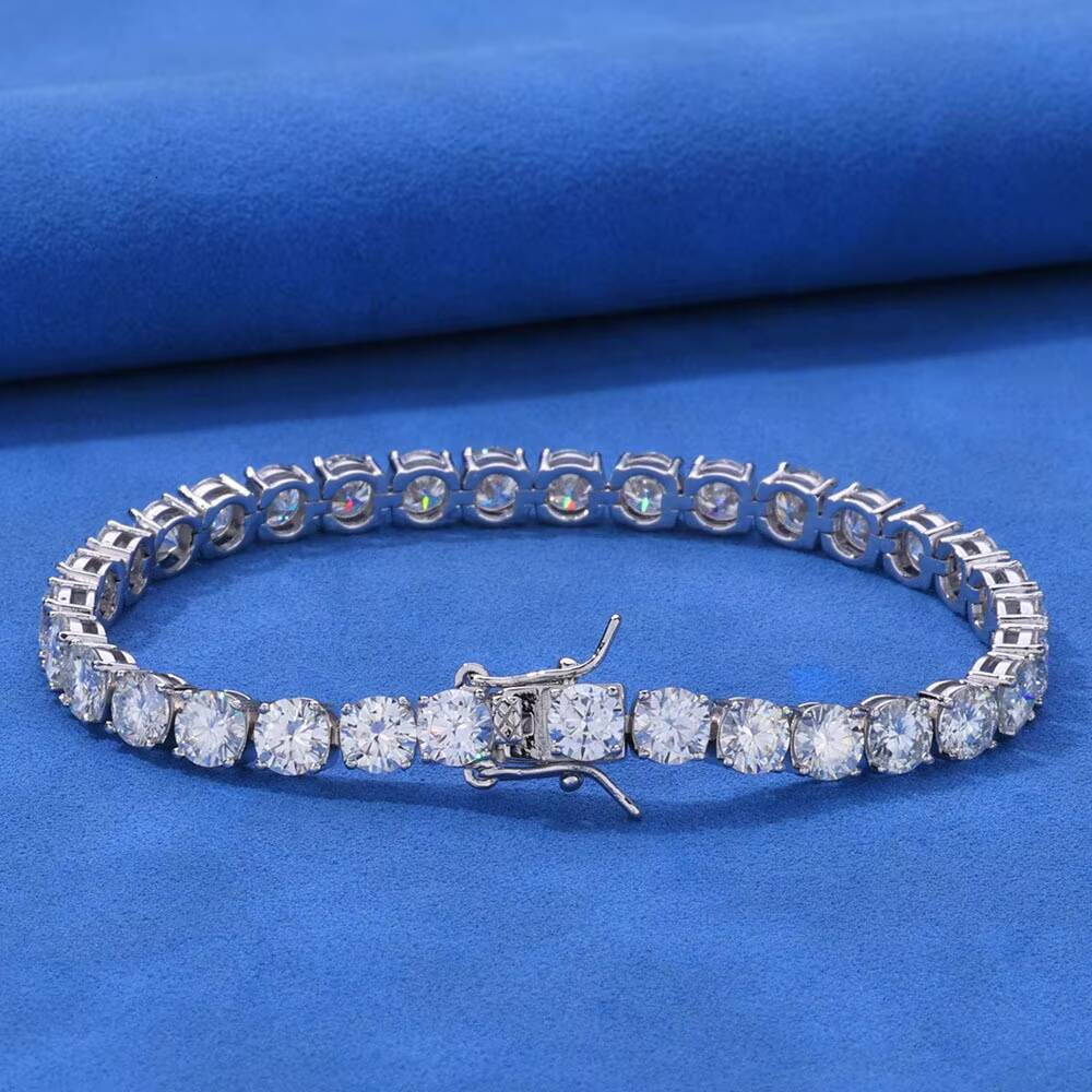 Hip Hop Moissanite Diamond Tennis Bracelet for Men Fashion Chain Link Bracelets Women 925 Sterling Silver Bracelet Wholesale