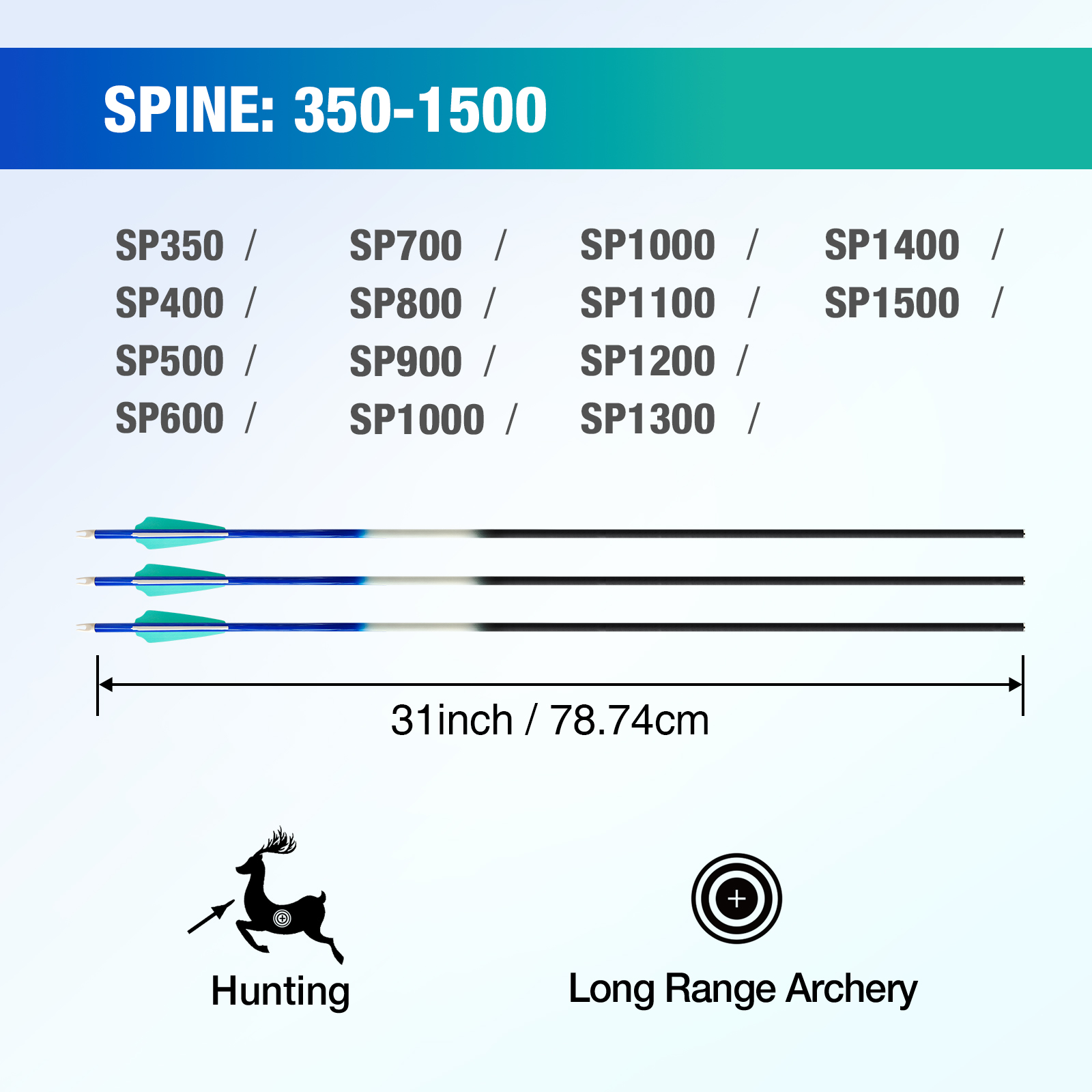 New Arrival ID 6.2mm Carbon Targeting Arrows Gradient Arrow Shaft 31inch Training Arrows for Recurve Bow & Compound Bow Spine 350-1300 12Pcs, 6Pcs