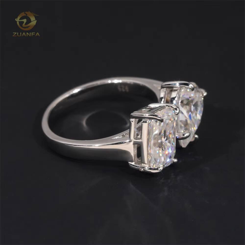 Instock Fancy Cut 925 Silver Women Engagement Ring Moissanite Diamond Iced Out Wedding Rings Radiant Hip Hop Ring Pass Tester