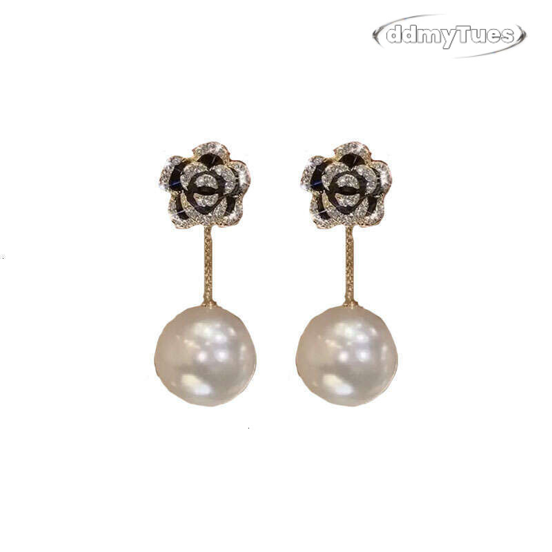 Camellia New Trendy Elegant High-end Feel Two-Way Wear Rose Pearl Earrings Exquisite Versatile Ear Jewelry ddmythur ddmythur