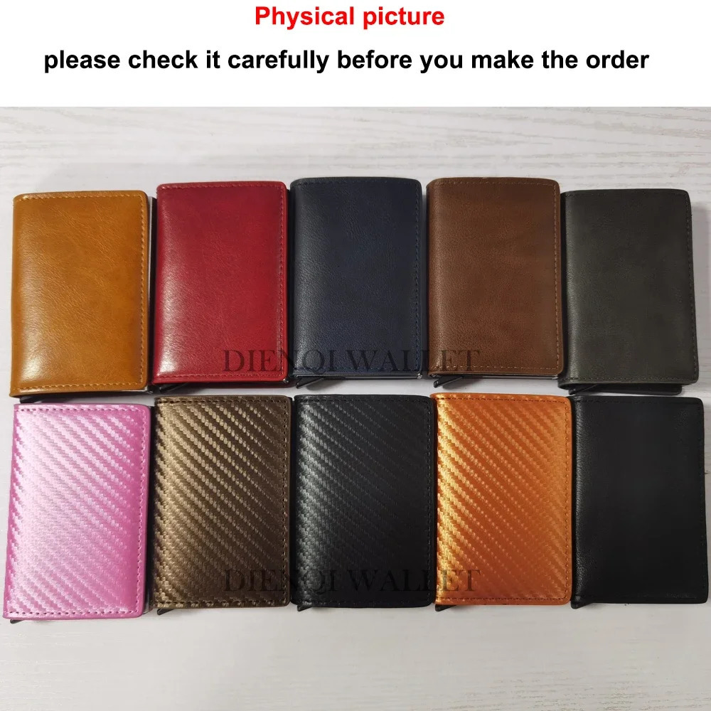 Anti Rfid Carbon Fiber ID Credit Card Holder Men Wallets Mini Automatic Pop up Bank Cardholder Case Minimalist Vallet Choice250901 - view 7