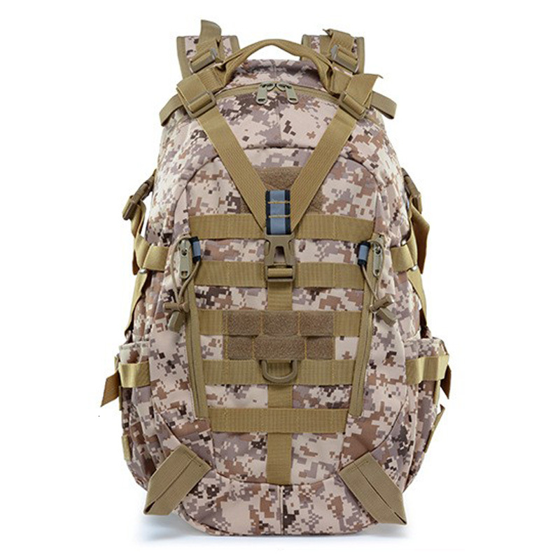 40 Liters Hiking Tactical Backpack Men Outdoor Sport Travel Rucksack Molle Bag Hunting Hiking Backpack Reflector Duffle Bag