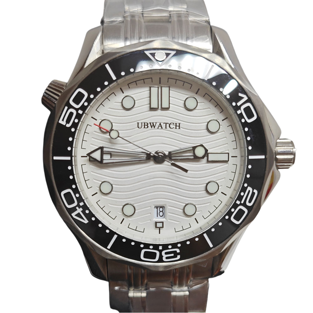 42MM Y1 Pre-Bond Seamaster 300 Heritage Automatic Hardlex Glass Black White Classic Mens Watches Stainless Steel Practical Man Wristwatches