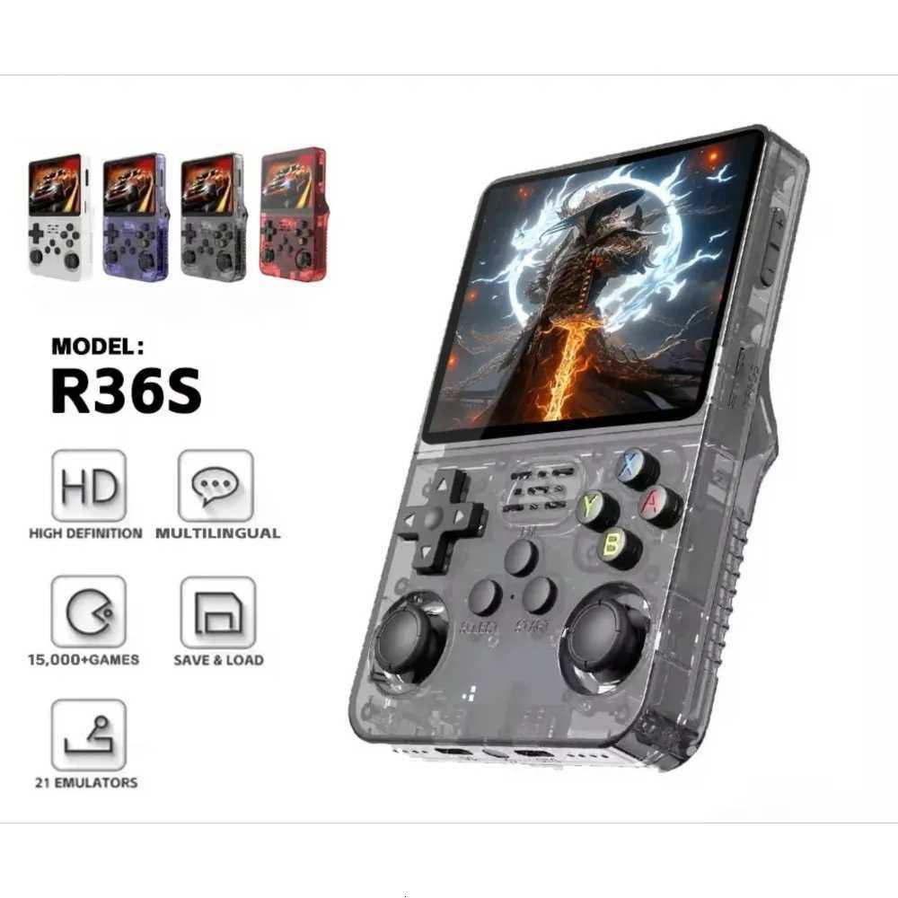 NEW R36S Mini Open Source Handheld 35 IPS Linux Retro Gaming Console 128G Preloaded Games Plug Play Starter H251218