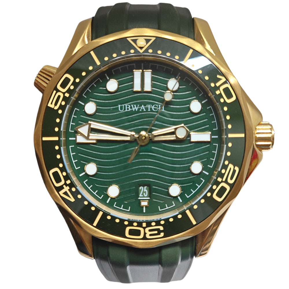42MM Y1 Diver 300M Automatic Hardlex Glass Delicate Wave Texture Mens Watches Outstanding Stainless Steel Noble Wristwatches