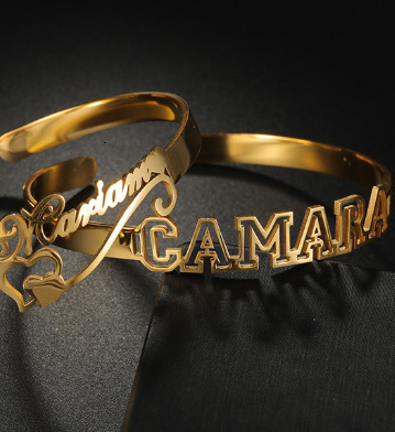 Name Bangle For Women Personalized Name Nameplate Bangles Bracelet Custom Name Bracelet Women CZ Stones DIY Bracelet Adjusted 250208