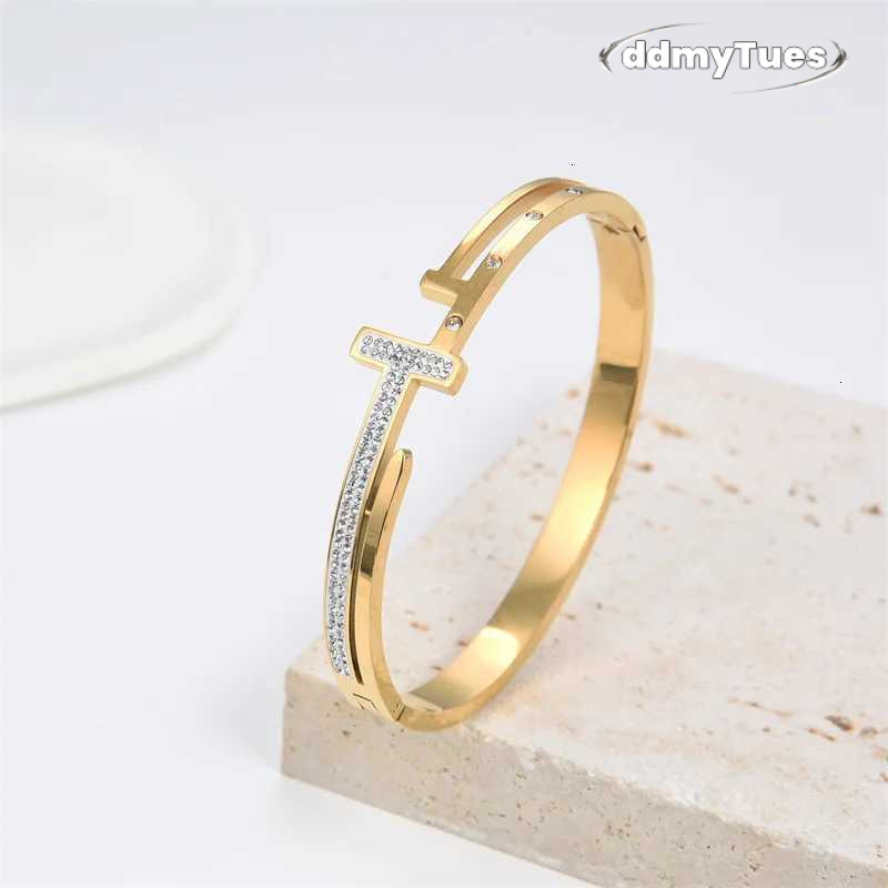 Girls Wrist Bracelets Sier White Rose Gold Color Cuff Charm Bangles Jewelry Crystal Stone Personalised Friendship Wholes S250807