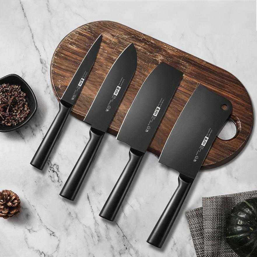 Kitchen knife set - including household stainless steel fruit knife, meat cutting knife and slicing knife. X241102