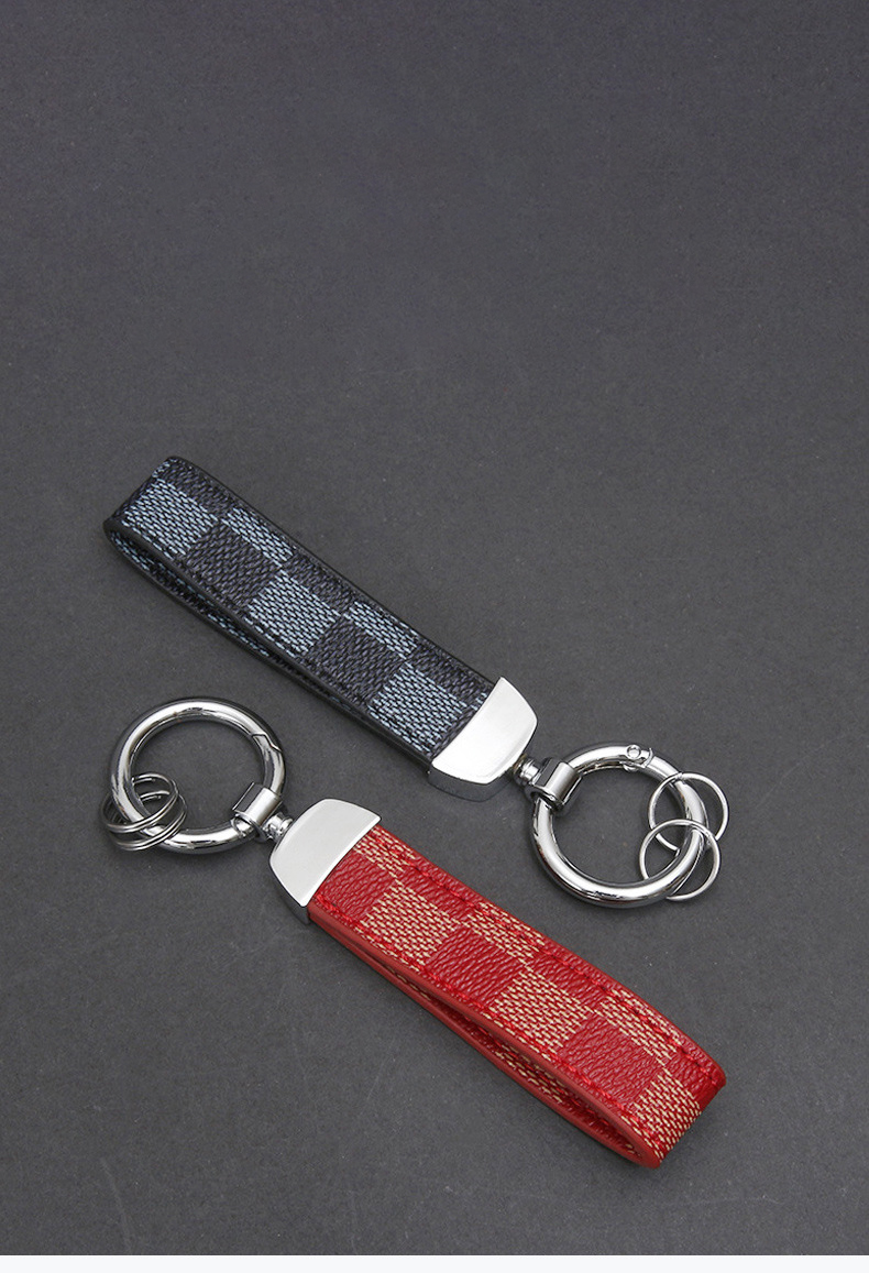 Fashion Accessories Keychains & Lanyards Brand name Vintage Leather Car Keychain for Men, Waist Hanging Key Ring with Horseshoe Buckle, Sturdy and Wea