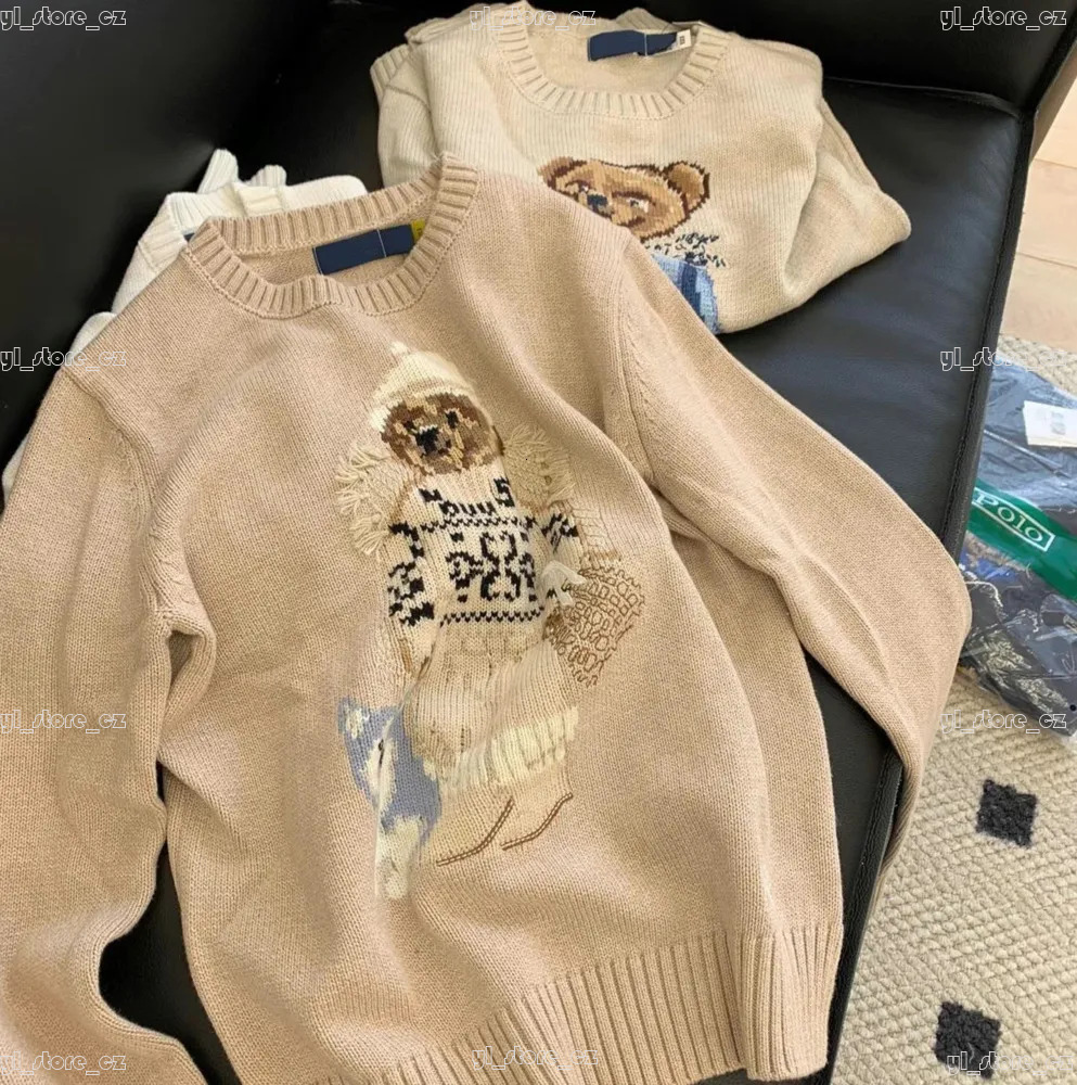 Bear Sweater Designer Long Sleeve Casual Warm Trendy Sleevewomen Knits Bear Sweater Ralphity Pullover Embroidery Fashion Laurenly Sweaters D52