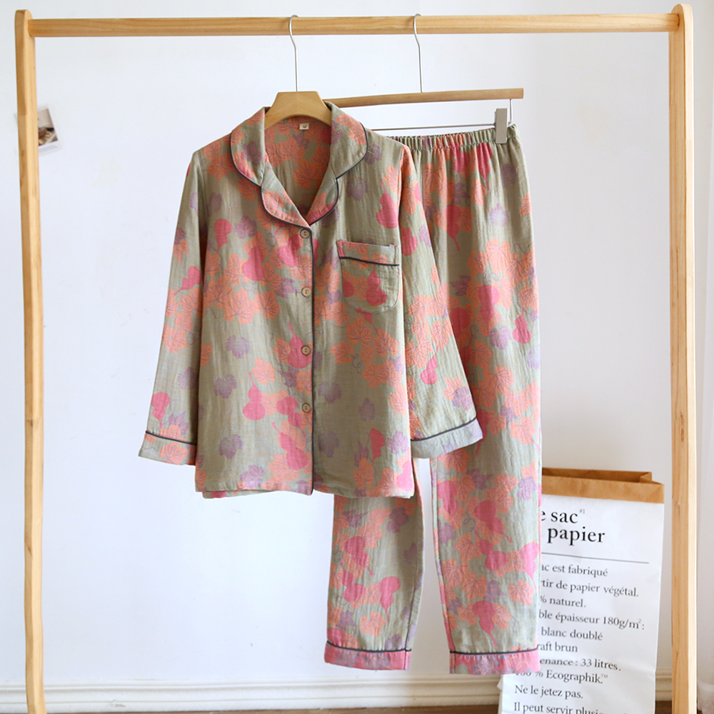 Women's Button-Up Pajama Set - Two-Piece Over-Sized Comfortable Nightwear with Side Pocket