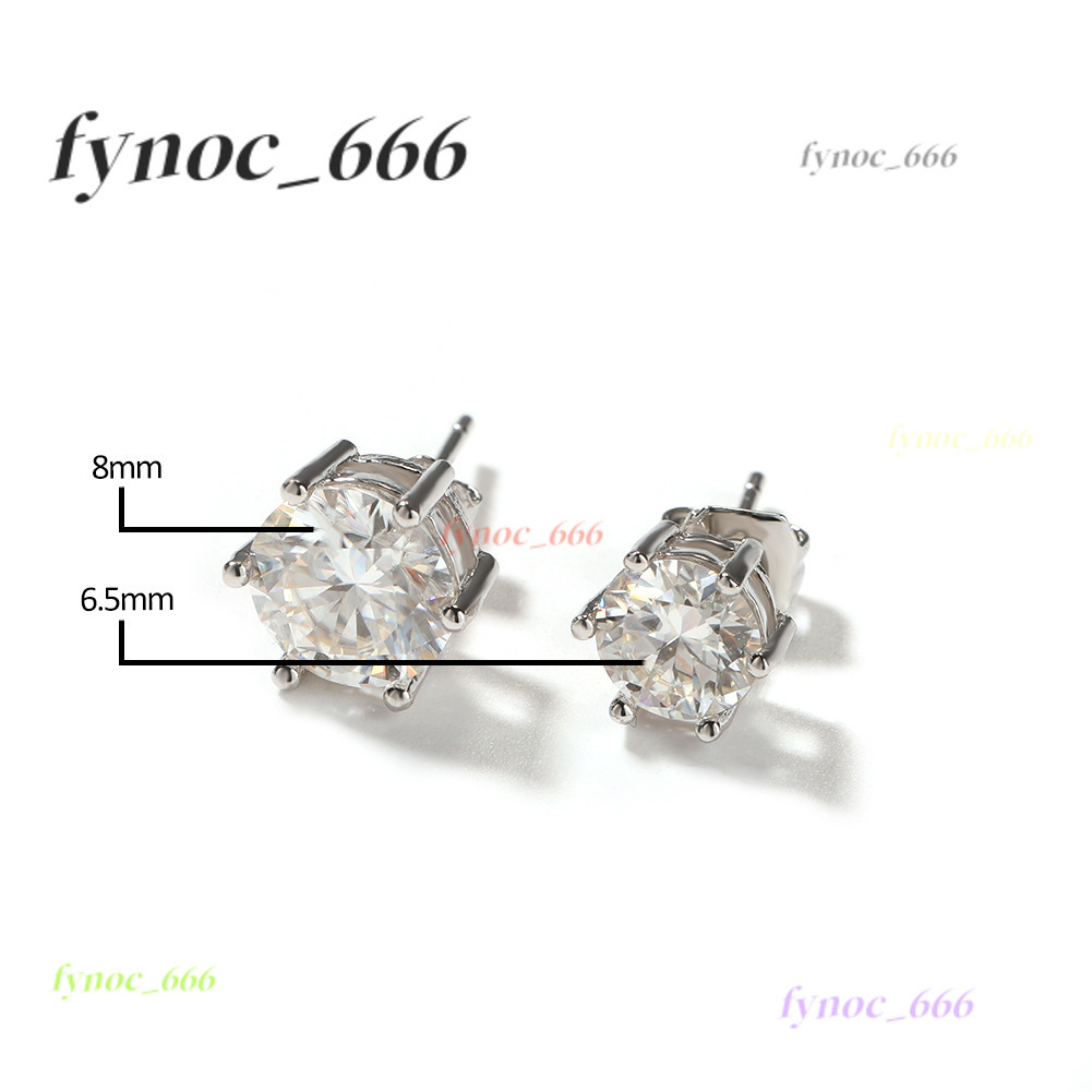 Classic Fine Jewelry Gra Certified Moissanite Jewelry Vvs Earrings Lifestyle Women Men Cuban Chain Stud Earrings Sterling Silver