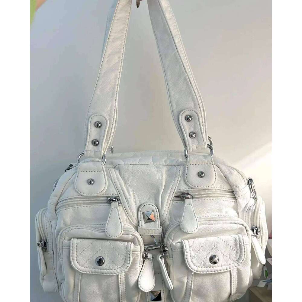 JIAERDI Hot Girls White Y2k Shoulder Bags Women Vintage Subculture Leather Casual Handbag Female Haruku Underarm Bag Purse New