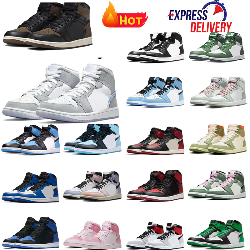 Basketball Shoes 1 For Men Women Sneakers Dark Mocha j1 Black White University Blue Bred Patent Lucky Green Light Smoke Grey Outdoor Sports Mens Trainers