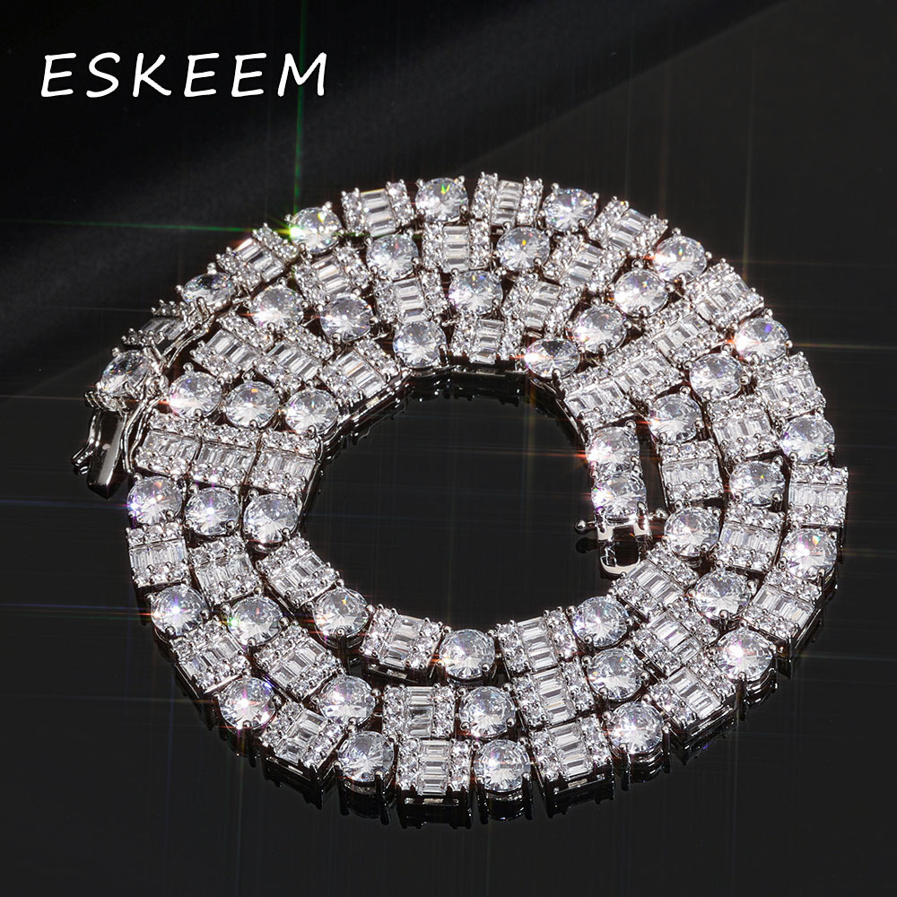 High Quality Women VVS Moissanite Cluster Tennis Chain 925 Sterling Silver Iced Out Diamond Tennis Chain Necklace Jewelry Gift