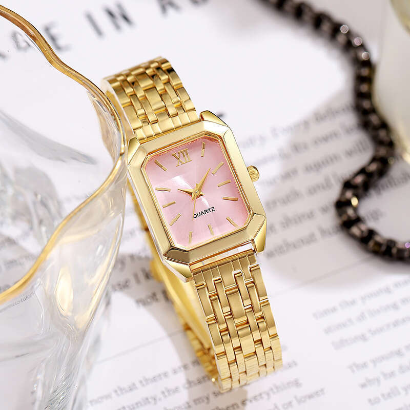 New Luxury Steel Band Women's Watch for Female Students Fashion Simple Square Quartz Wristwatch