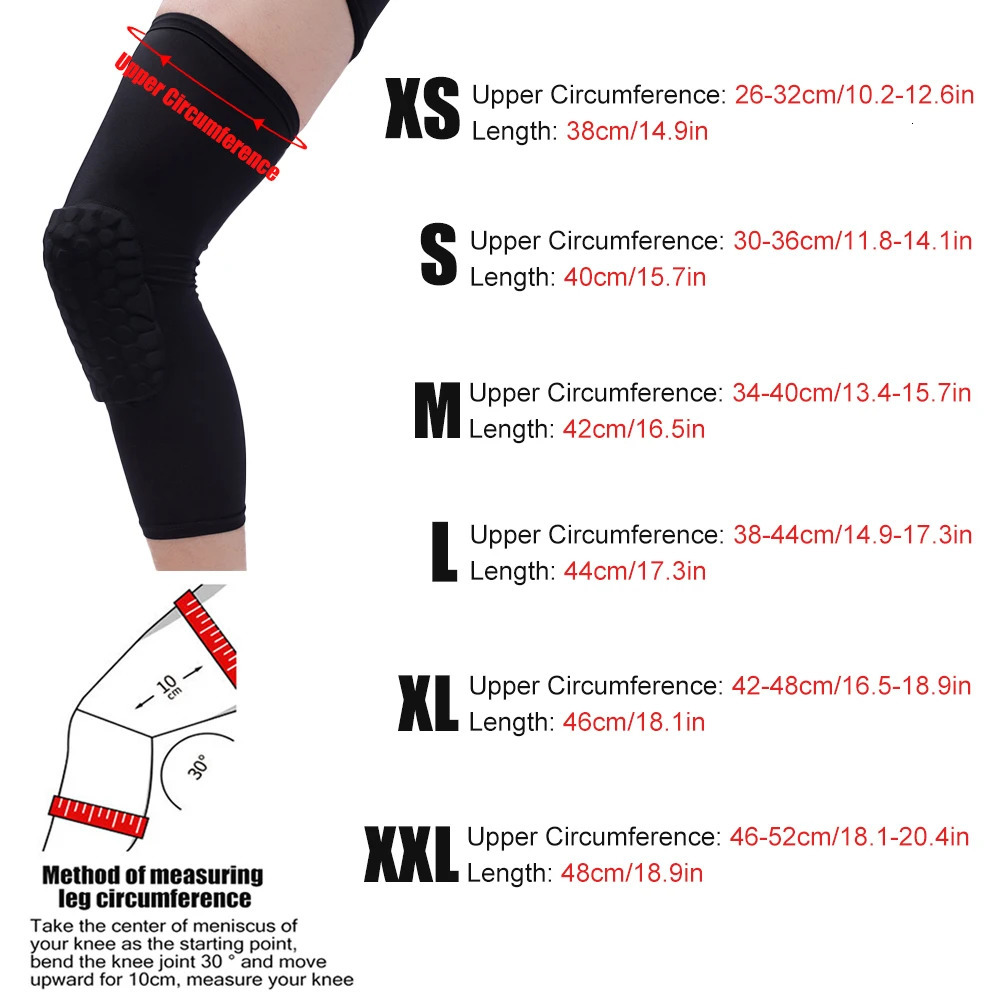 1Pair 2pcs Knee Pads Long Compression Leg Sleeves Braces for Basketball Football and All Contact SportsKids Adult Women Men 250901