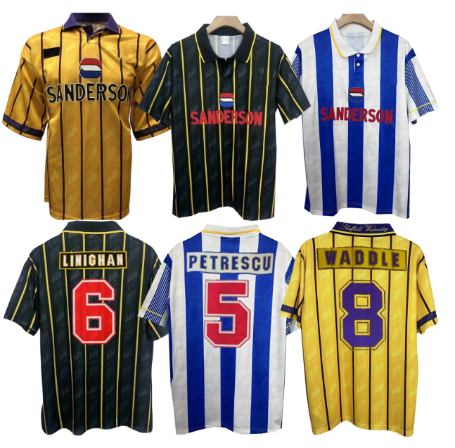 1994 ShEffIElD Wednesday Soccer Jerseys 93 94 95 97 HENEGHZN ADENIRAN FAMEWO DELEBASHIRU FLINT 1995 Home away Will Vaulks Callum Smith Football Shirts 123456